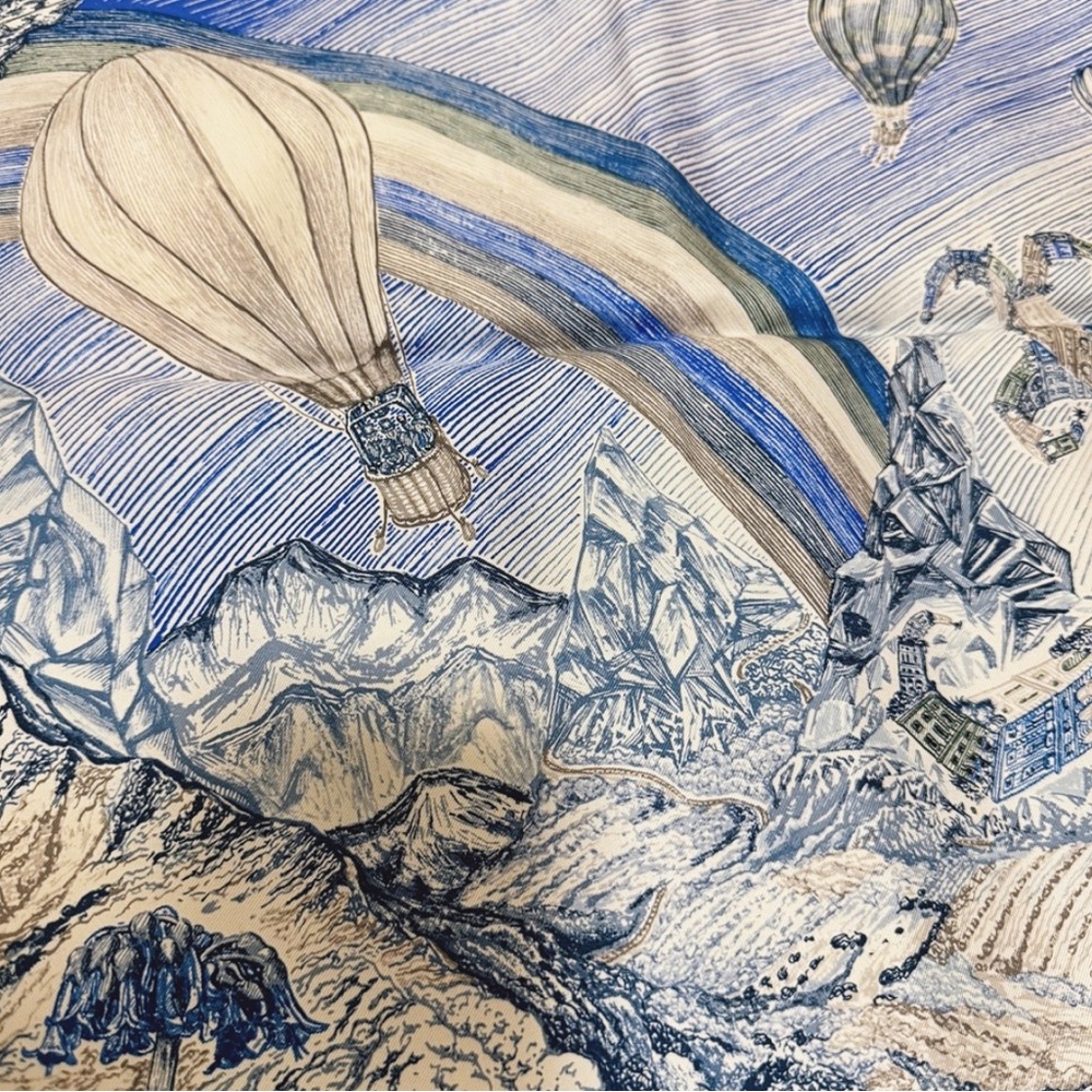 Hermès l 'Les Folies du Faubourg' silk scarf 90 - Picture 5 of 10